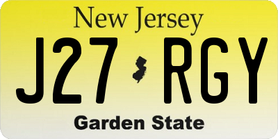 NJ license plate J27RGY