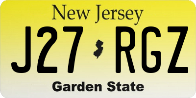 NJ license plate J27RGZ