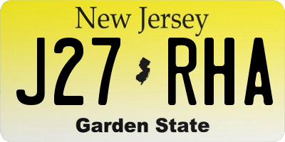 NJ license plate J27RHA