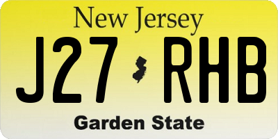 NJ license plate J27RHB