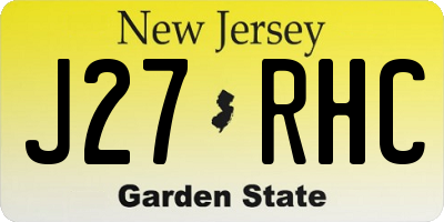 NJ license plate J27RHC