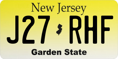 NJ license plate J27RHF