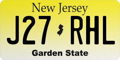 NJ license plate J27RHL