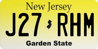 NJ license plate J27RHM