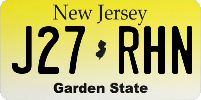 NJ license plate J27RHN