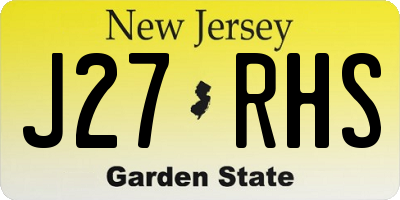 NJ license plate J27RHS