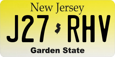 NJ license plate J27RHV