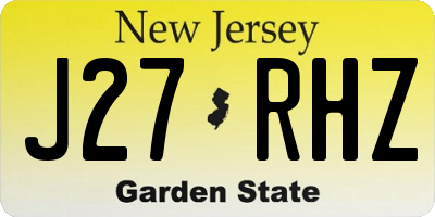 NJ license plate J27RHZ
