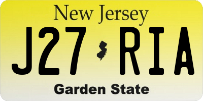 NJ license plate J27RIA