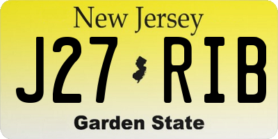 NJ license plate J27RIB