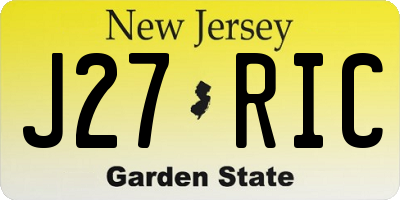 NJ license plate J27RIC