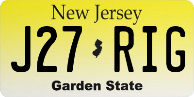 NJ license plate J27RIG