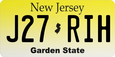NJ license plate J27RIH