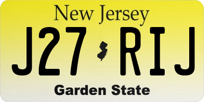 NJ license plate J27RIJ