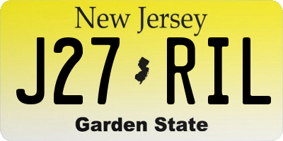 NJ license plate J27RIL
