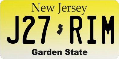 NJ license plate J27RIM