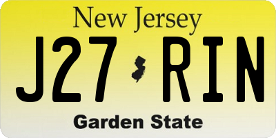NJ license plate J27RIN