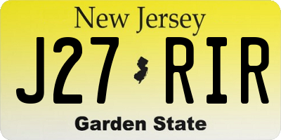NJ license plate J27RIR