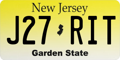 NJ license plate J27RIT