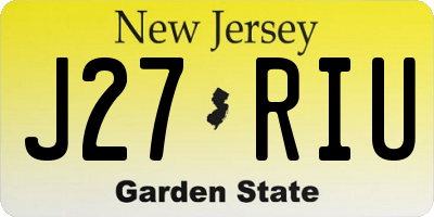 NJ license plate J27RIU