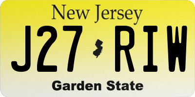 NJ license plate J27RIW