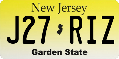 NJ license plate J27RIZ