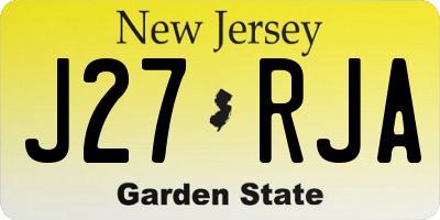 NJ license plate J27RJA