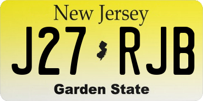 NJ license plate J27RJB