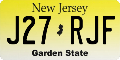 NJ license plate J27RJF