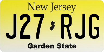 NJ license plate J27RJG