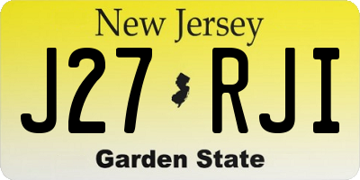 NJ license plate J27RJI