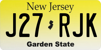 NJ license plate J27RJK