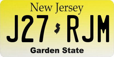 NJ license plate J27RJM