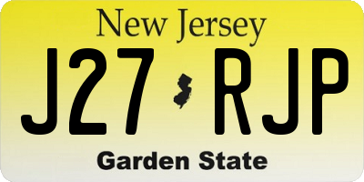 NJ license plate J27RJP