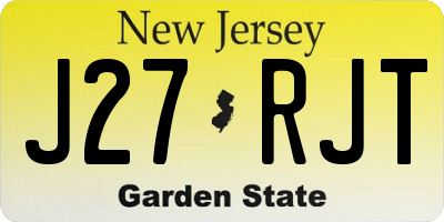 NJ license plate J27RJT