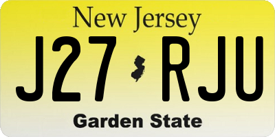NJ license plate J27RJU