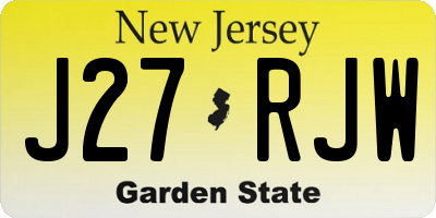 NJ license plate J27RJW