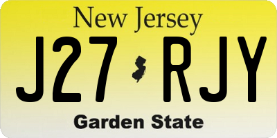 NJ license plate J27RJY