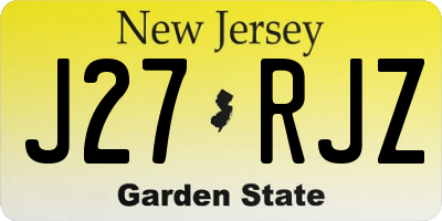NJ license plate J27RJZ