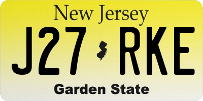 NJ license plate J27RKE
