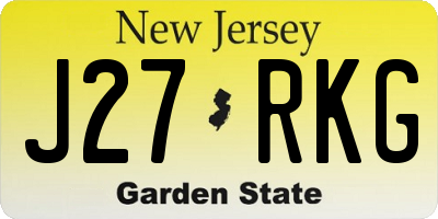 NJ license plate J27RKG