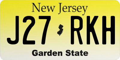 NJ license plate J27RKH