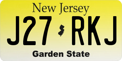 NJ license plate J27RKJ