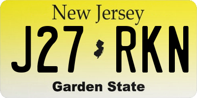 NJ license plate J27RKN