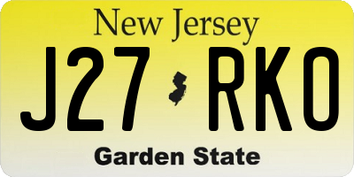 NJ license plate J27RKO