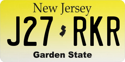 NJ license plate J27RKR