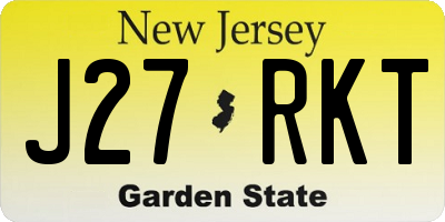 NJ license plate J27RKT