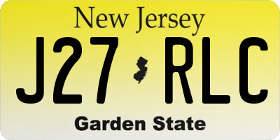 NJ license plate J27RLC