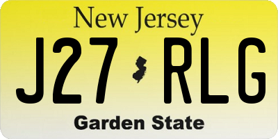 NJ license plate J27RLG