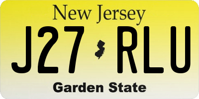 NJ license plate J27RLU